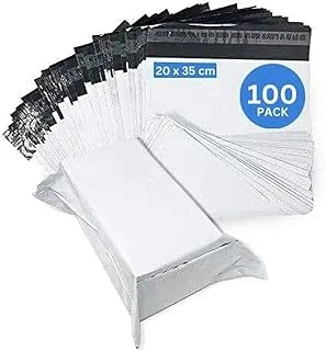 MARKQ Poly Mailers Envelope Bag 100-Pieces, 20 cm x 35 cm Size, White