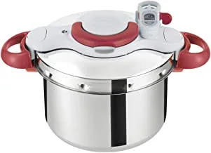 TEFAL Clipso Minut Perfect Pressure Cooker, Silver/Red, 6 Litres, P4620731
