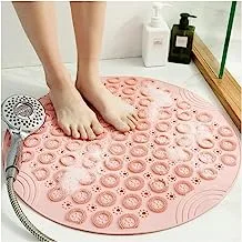 hihomey Non-slip Round shower Bath Tub mat Pink 55x55 MT-25-1