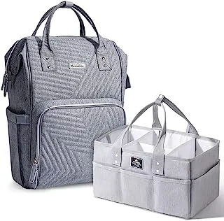 Sunveno Diaper Bag + Diaper Caddy - Nova Grey