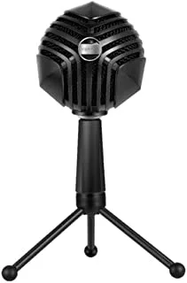 Vertux Gaming Desktop Microphone, USB Mic with Cardioid Condenser Capsule, AUX Jack, 360 Degree Rotatable Head, Smart LED, Volume Control and Mute Button, Sphere