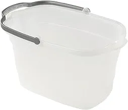 Casabella Plastic Rectangular Cleaning Bucket with Handle, Clear, 4 Gallon