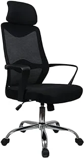 كرسي مكتب مريح، كرسي كمبيوتر شبكي قابل للتعديل بارتفاع، كرسي مكتب دوار مع دعم لأسفل الظهر ومسند للرأس، ومسند للذراعين