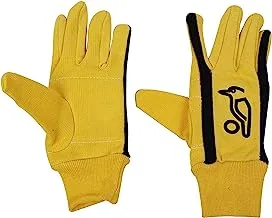 Kookaburra Adult Inner Gloves KB Cotton Padded, Yellow/Black