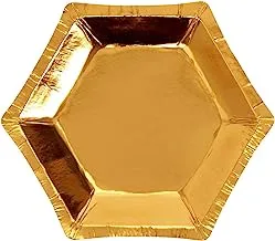 أطباق ورقية من نيفيتي 773345 جليتز آند جلامور ، ذهبي ، حجم صغير