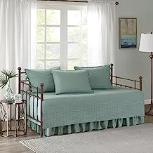 Comfort Spaces Daybed Cover - Luxe Double Sided-Quilting, All Season Cozy Bedding with Bedskirt, Matching Shams, Kienna Seafoam 75