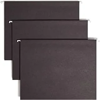 Smead Colored Hanging File Folder with Tab, 1/5-Cut Adjustable Tab, Letter Size, Black, 25 per Box (64062)