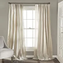 Lush Decor Rosalie Window Curtains Farmhouse, Rustic Style Panel Set for Living, Dining Room, Bedroom (Pair), 84