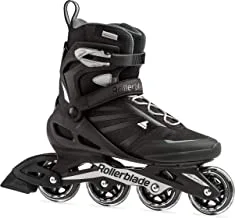 حذاء التزلج على الجليد من Rollerblade Zetrablade للكبار من الرجال ، باللونين الأسود والفضي ، حذاء تزلج مضمّن الأداء