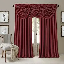 لوحة نافذة جيب لقضيب تعتيم الغرفة موفرة للطاقة لجميع المواسم من Elrene Home Fashions، مقاس 52 بوصة × 108 بوصة (1)، أحمر