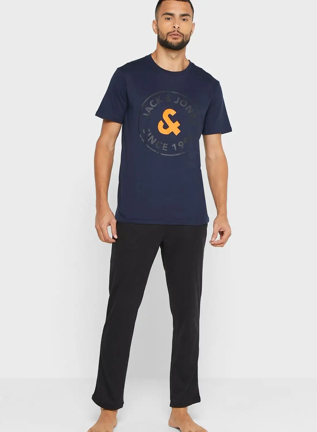 JACK & JONES Logo T-Shirt & Pant Set