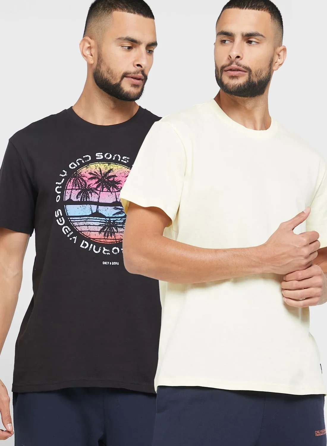 Only & Sons 2 Pack Crew Neck T-Shirt