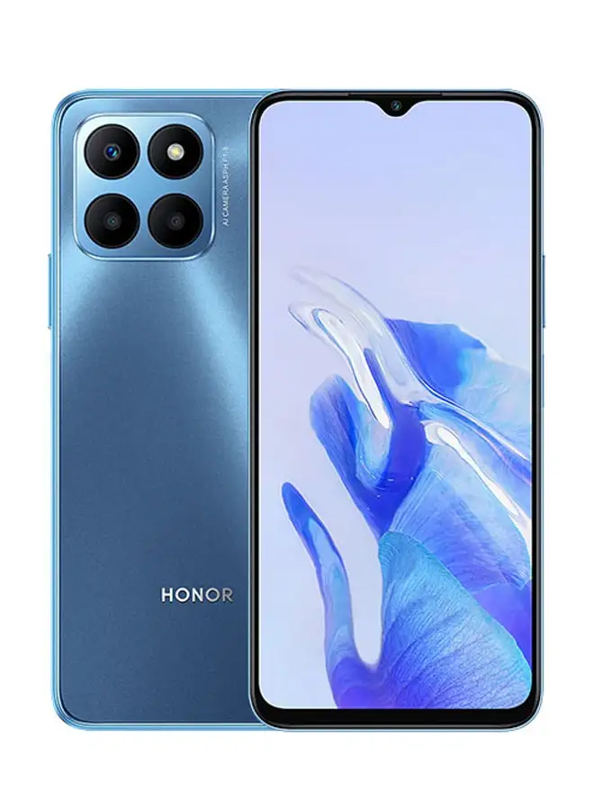 هاتف Honor X6 باللون الأزرق المحيطي، وذاكرة الوصول العشوائي (RAM) سعة 4 جيجابايت، وسعة التخزين 128 جيجابايت، ويدعم تقنية 5G - إصدار الشرق الأوسط