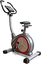 Sparnod Fitness SUB-54 Upright Exercise Bike for Home Gym - LCD Display, Height Adjustable Seat, Compact design 4Kg Flywheel and Heart Rate Sensors Perfect Cardio Exercise Cycle Machine