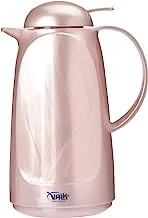 Valk Push Cover Wide Mouth Vacuum Flask with Anti-Leakage Cap, 1 Liter Capacity, Metallic Pink
