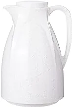 Valk Push Cover Wide Mouth Vacuum Flask with Anti-Leakage Cap, 1.5 Liter Capacity, White/Black