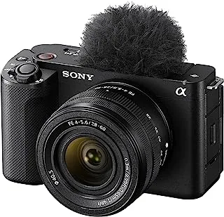 كاميرا سوني ألفا ZV-E1 بمستشعر Exmor R بدقة 12.1 ميجابكسل وعدسة قابلة للتبديل كاملة الإطار بدون مرآة مع عدسة 28-60 مم، أسود