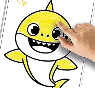 Saica Baby Shark Finger Paint Set - Multicolor Non-toxic Finger Painting Kit for Kids