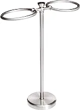 Amazon Basics Bathroom Accessory Collection 2-Ring Towel Holder, Brushed Steel