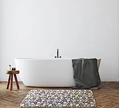 سجادة حمام سيراميك سعودي، عرض 80 سم × ارتفاع 50 سم، رمادي