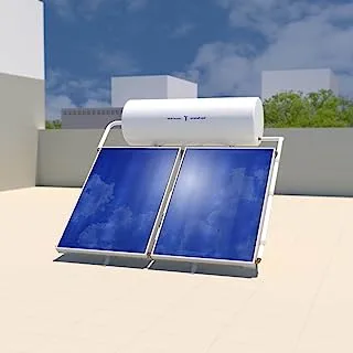 سخان مياه بالطاقة الشمسية من الخزف السعودي، سعة 240 لتر، أبيض/أزرق