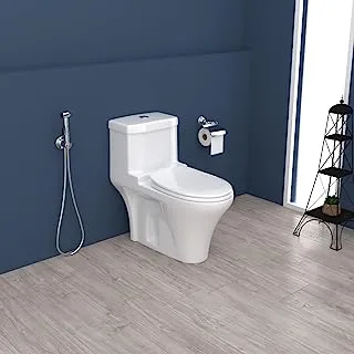 Saudi Ceramics Paris Floor Mount Water Closets Toilet Seat, 30 cm Roughing Size, White