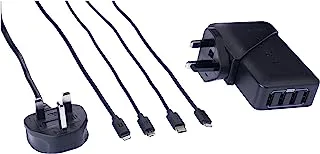 مجموعة شاحن USB RAVPower RP-PC161 5 في 1 باللون الأسود (PC023، CB030، CB031، CB043، CB044)