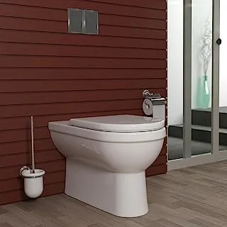 مقعد المرحاض من السيراميك السعودي على شكل ياسمين، مثبت على الأرض، لخزانات المياه، أبيض