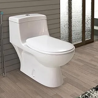 مقعد المرحاض من السيراميك السعودي على الأرض لخزانات المياه، أبيض