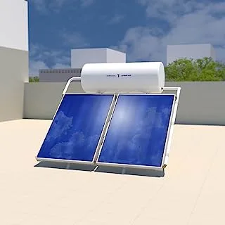 سخان مياه بالطاقة الشمسية من الخزف السعودي، سعة 200 لتر، أبيض/أزرق