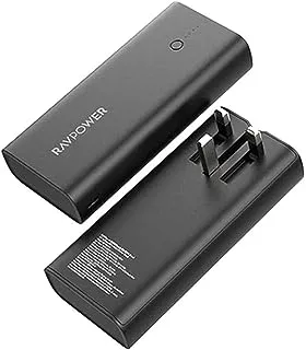 RAVPower RP-PB243 10000mAh 3 Ports with a Charger Inside Power Bank Black