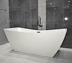 حوض استحمام سيراميك سعودي روز، مقاس 180 سم × 80 سم، أبيض