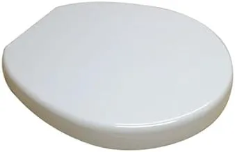 Saudi Ceramics Wave Slow Closing Toilet Seat Cover with Plastic Hinges, White