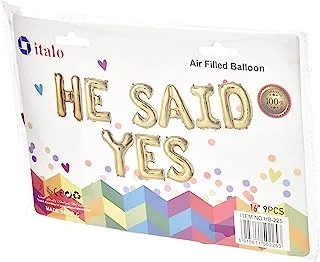 Italo He Said Yes - Decoration Balloon Set, Gold