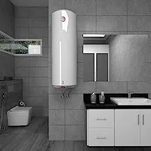 Saudi Ceramics Vertical 1500W Electric Water Heater, 150 Liters Capacity, White