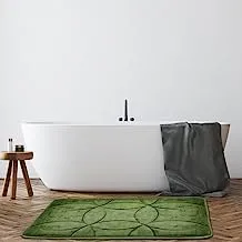 Saudi Ceramics Bathroom Rug, 80 cm Width x 50 cm Height, Green