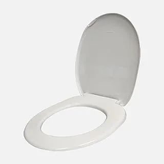 Saudi Ceramics Andra Toilet Seat Cover with Plastic Hinges, White
