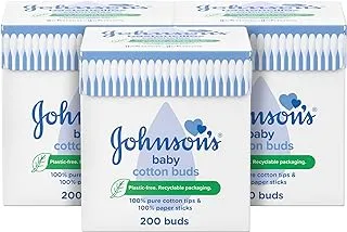 Johnson's Baby Cotton Buds 200 pcs, 2+1 FREE