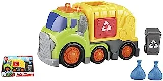 Kiddy Go Free Wheel Garbage Truck with Lights and Sound, 19.5 cm Size