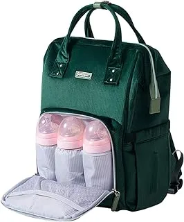 حقيبة ظهر SUNVENO Corduroy للحفاضات ، حقيبة ظهر للحفاضات بسعة كبيرة ، حقائب أطفال متعددة الوظائف ، حقيبة سفر للأم والأب (أخضر)