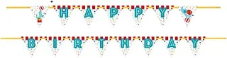 Unique Circus Carnival Happy Birthday Flag Banner, Bunting, one size, 72477