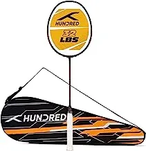 HUNDRED Rock 88 Carbon Fibre Unstrung Badminton Racket with Full Racket Cover for Intermediate Players (80g, Maximum String Tension - 32lbs)