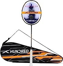 HUNDRED Nuclear 72 Carbon Fibre Unstrung Badminton Racket with Full Racket Cover for Intermediate Players (60g)