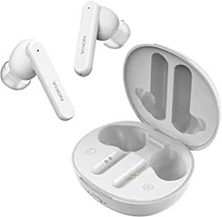 Nokia Clarity Earbuds+ - Professional Wireless ANC/ENC Earphones, IPX4 Waterproof Headphones - Active Noise Cancelling Buds, Environmental Sound Reduction - 4.5-Hour Play Time, Charging Case - White