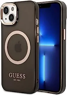 CG MOBILE Guess Magsafe Case With Translucent Gold Outline iPhone 14 Max-Black