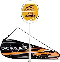 HUNDRED Atomic Air 78 Carbon Fibre Unstrung Badminton Racket with Full Racket Cover for Intermediate Players (78g, Maximum String Tension - 32lbs)