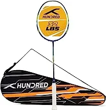 HUNDRED Primearmour 800 Carbon Fibre Unstrung Badminton Racket with Full Racket Cover for Intermediate Players (84g, Max Tension - 32LBS)
