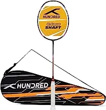 HUNDRED Flutter S CTRL Carbon Fibre Unstrung Badminton Racket with Full Racket Cover for Intermediate Players (80g, Maximum String Tension - 32lbs)