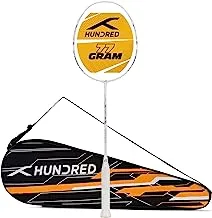 HUNDRED Atomic Air 77 Carbon Fibre Unstrung Badminton Racket with Full Racket Cover for Intermediate Players (77g, Maximum String Tension - 32lbs)