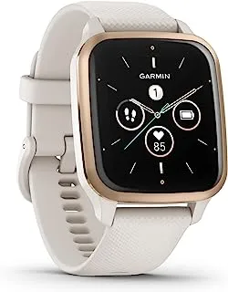 Venu Sq 2 Music Edition, Peach Gold Aluminium Bezel with Ivory Case and Silicone Band